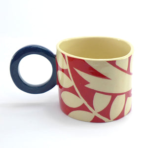 Dark red ava bird mug