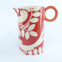 Load image into Gallery viewer, Dark red large oval ava bird jug  2