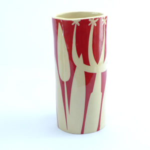 Dark red hedgerow small cylinder vase