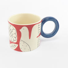Load image into Gallery viewer, Dark red patchwork garden mug 1