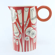 Load image into Gallery viewer, Dark red large oval patchwork garden jug