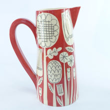 Load image into Gallery viewer, Dark red patchwork garden tapered jug