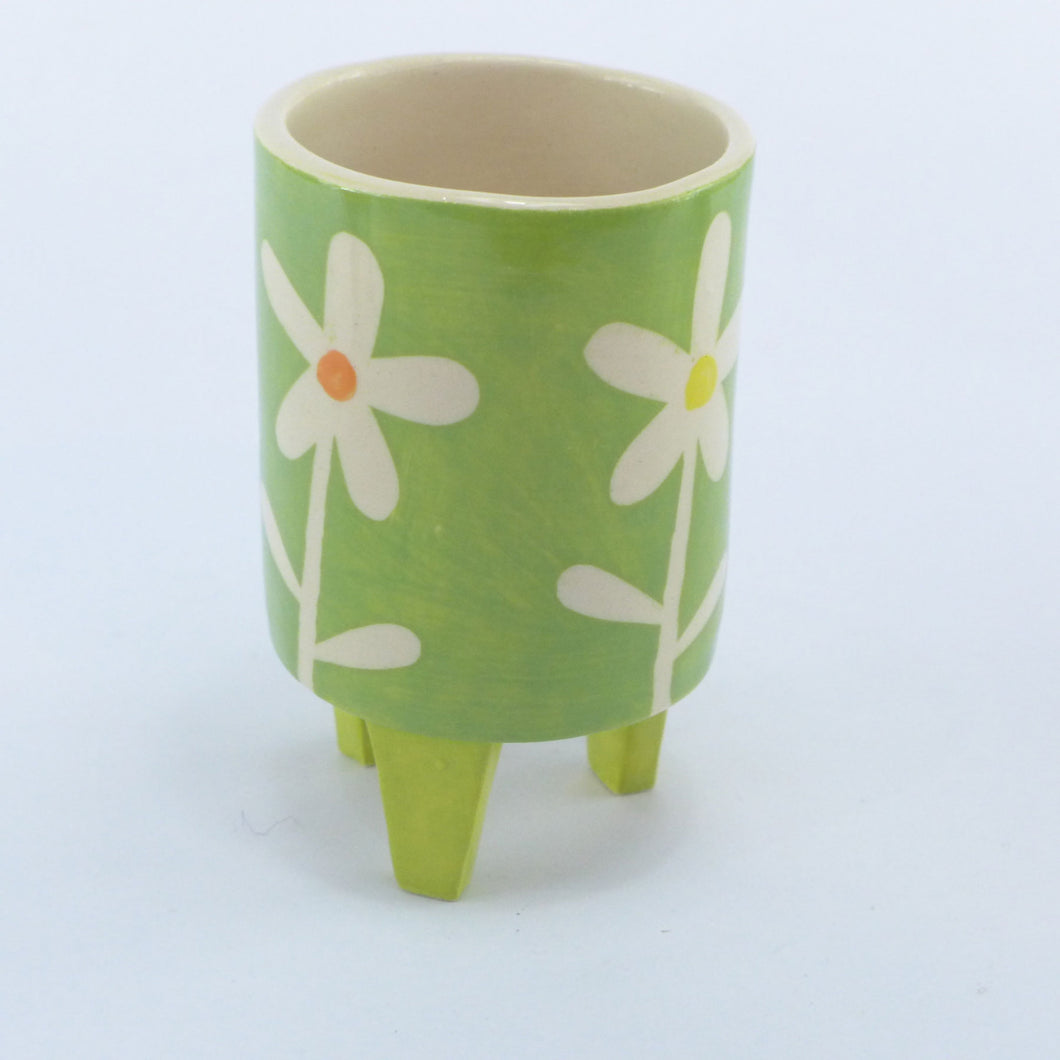 Green daisy baby planter