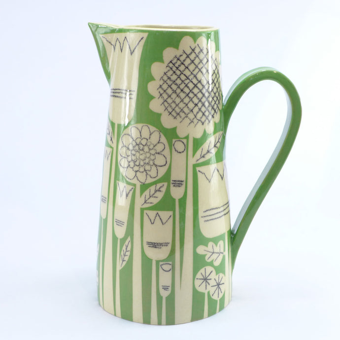 Green garden tapered jug