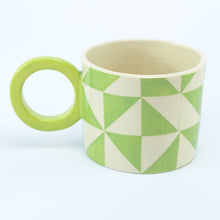 Load image into Gallery viewer, Green geometric mug