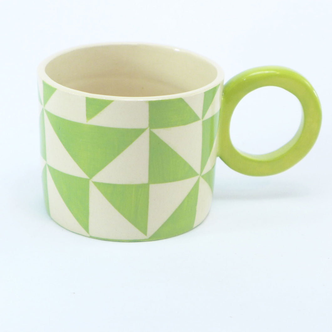 Green geometric mug