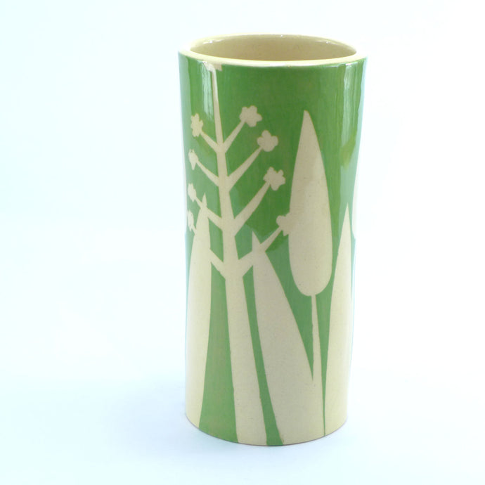 Green hedgerow small cylinder vase