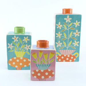 Medium rectangular bottle vase