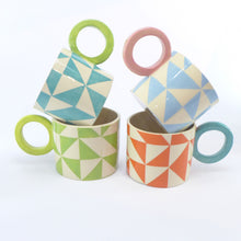 Load image into Gallery viewer, Turquoise geometric mug