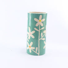Load image into Gallery viewer, Jade daisy small cylinder vase