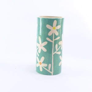 Jade daisy small cylinder vase