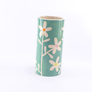 Jade daisy small cylinder vase