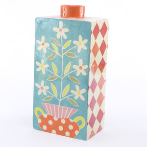 Tall rectangular bottle vase
