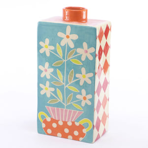 Tall rectangular bottle vase