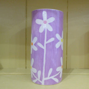 Lilac daisy small cylinder vase