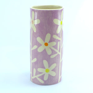 Lilac daisy small cylinder vase