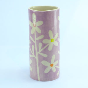 Lilac daisy small cylinder vase
