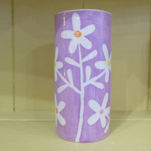 Lilac daisy small cylinder vase