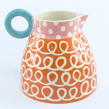 Load image into Gallery viewer, Orange squiggle fat jug