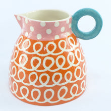 Load image into Gallery viewer, Orange squiggle fat jug