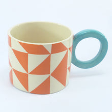 Load image into Gallery viewer, Orange geometric mug