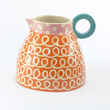 Load image into Gallery viewer, Orange squiggle fat jug