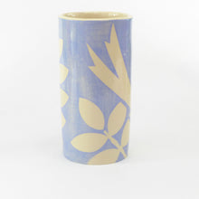 Load image into Gallery viewer, Pale blue ava bird small cylinder vase
