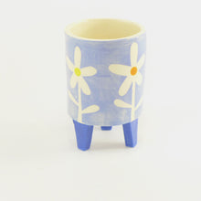 Load image into Gallery viewer, Pale blue daisy baby planter