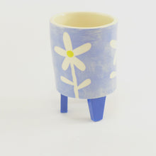 Load image into Gallery viewer, Pale blue daisy baby planter