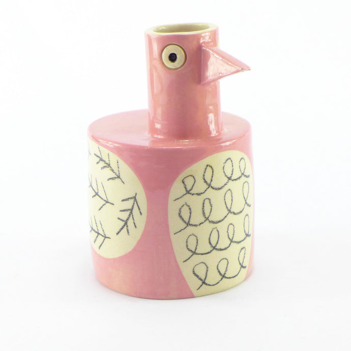 Pink bird vase