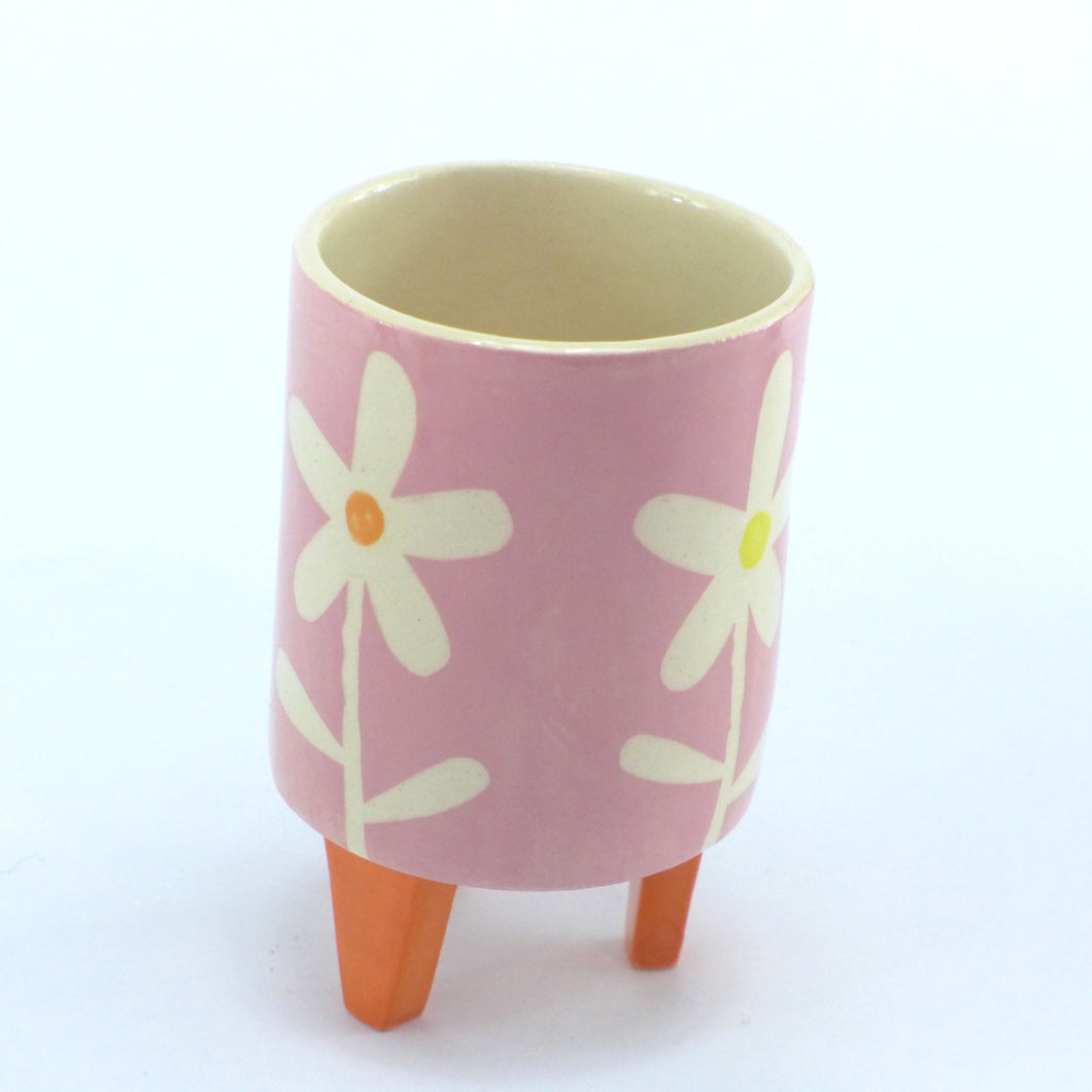 Pink daisy baby planter