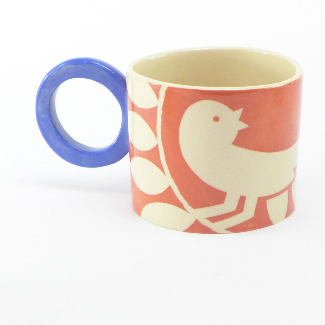 red ava bird mug