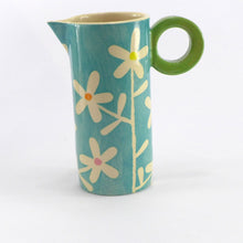 Load image into Gallery viewer, Turquoise daisy tall baby jug