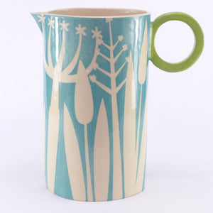 Turquoise large oval hedgerow jug