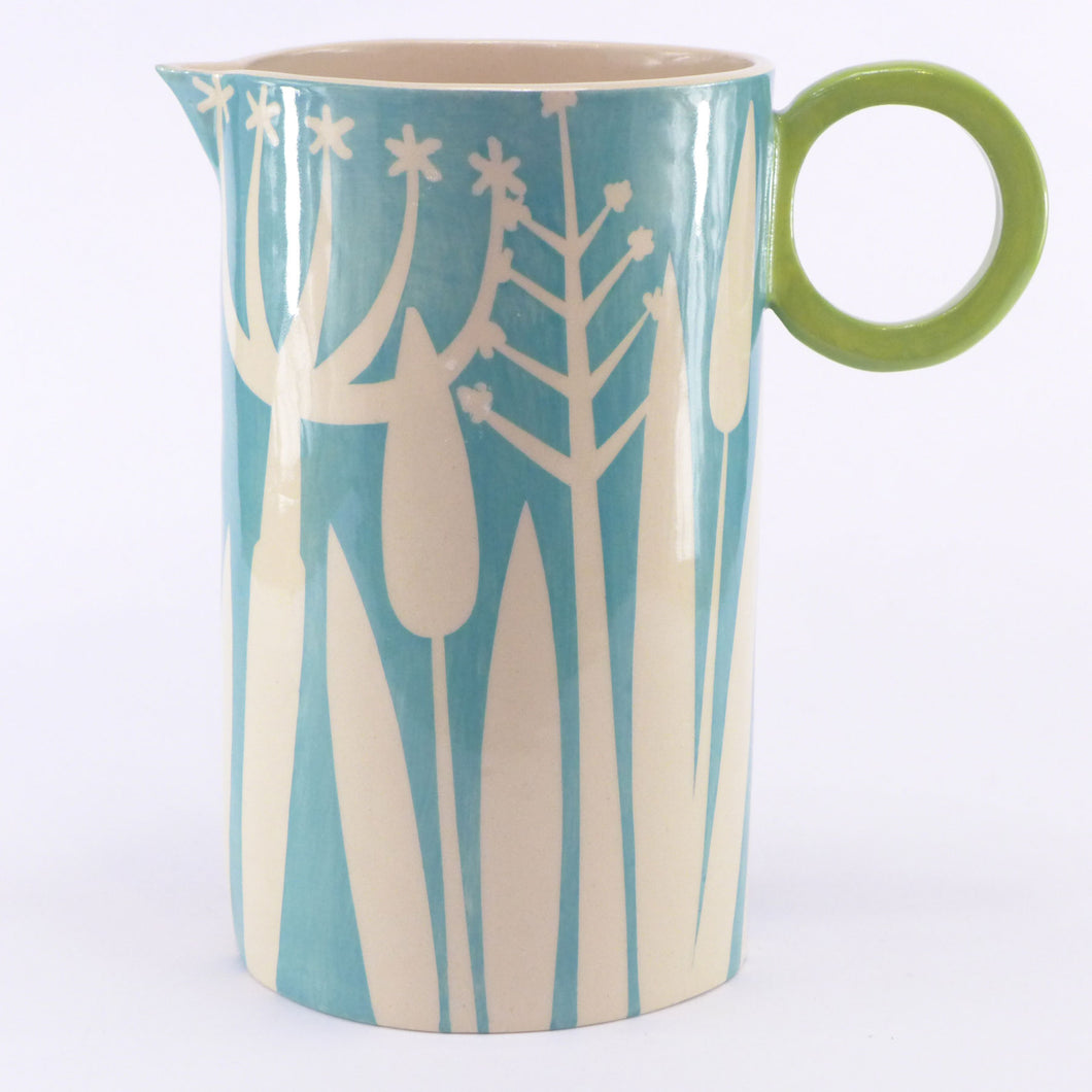 Turquoise large oval hedgerow jug