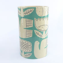 Load image into Gallery viewer, Turquoise patchwork garden oval vase