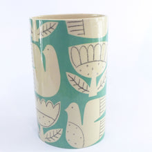 Load image into Gallery viewer, Turquoise patchwork garden oval vase