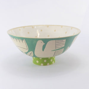 Jade garden footed bowl