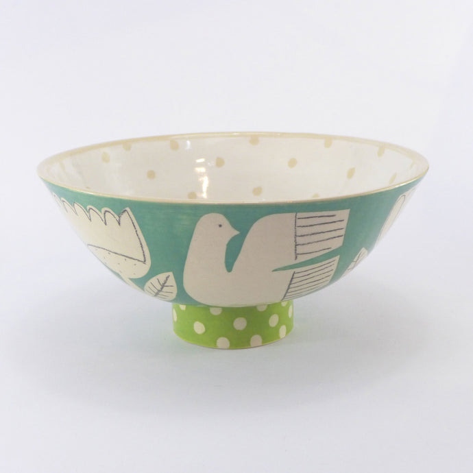 Jade garden footed bowl