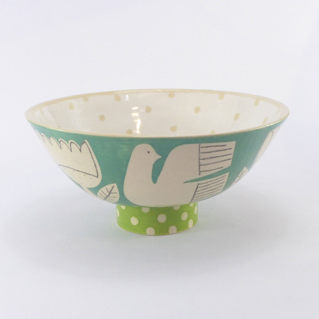 Jade garden footed bowl