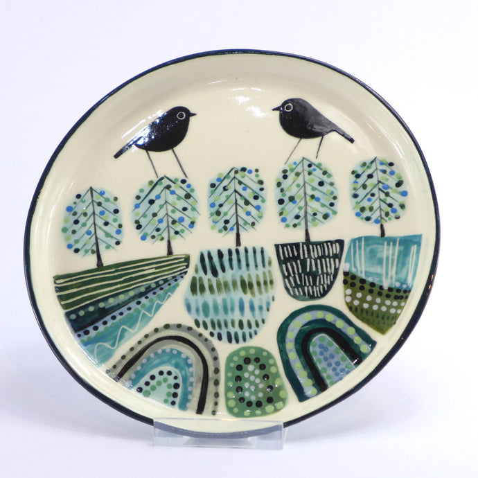 2 birds and 5 trees dish