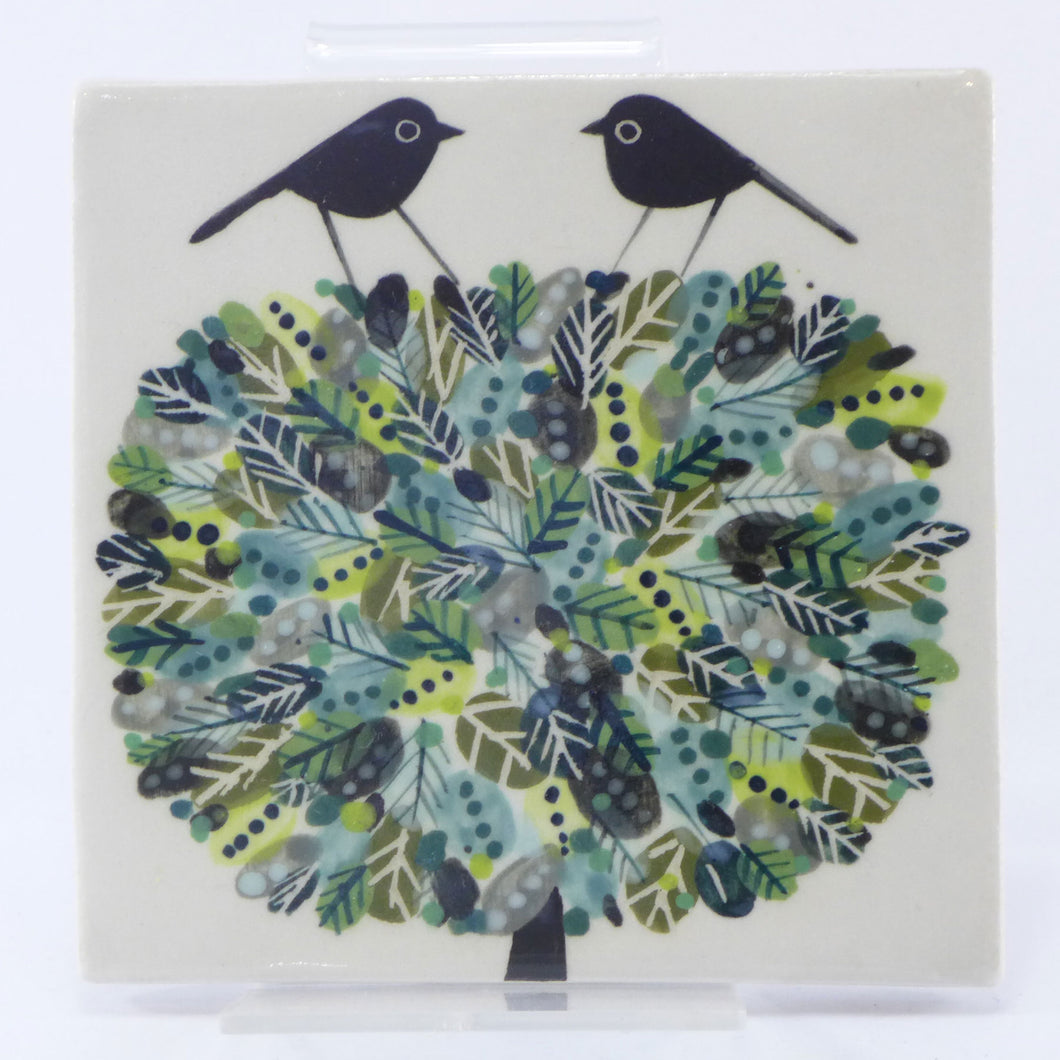 Birds on a tree tile