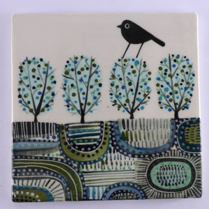 Bird and 4 trees tile