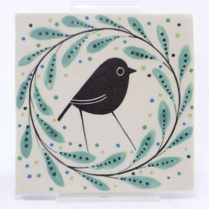 Bird with leaves tile