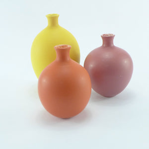 Golden orange oval vase LB109