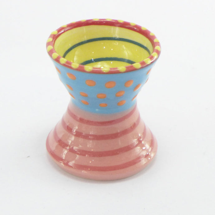 Egg cup blue orange spot