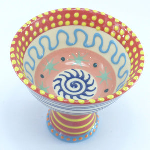 Sundae dish blue swirl