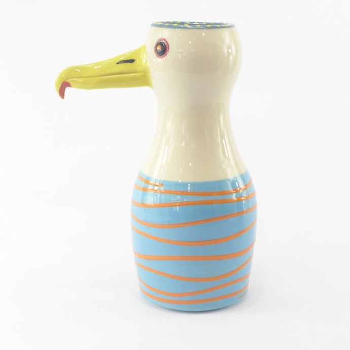 Seagull vase orange stripe