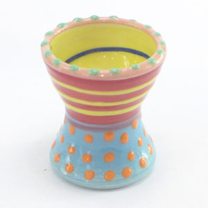 Egg cup red yellow swirl