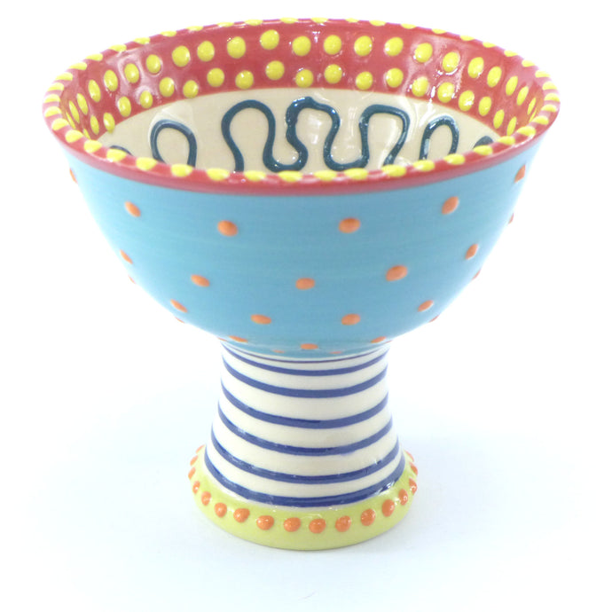 Sundae dish teal spotty